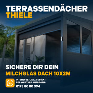 Terrassenüberdachung 10,06m x 2m Milchglas