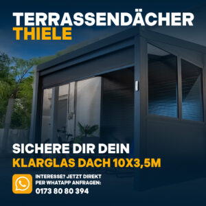 Terrassenüberdachung 10,06m x 3,5m Klarglas
