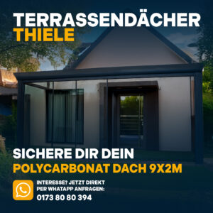 Terrassenüberdachung 9,06m x 2m