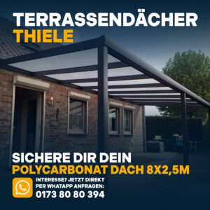 Terrassenüberdachung 8,06m x 2,5m