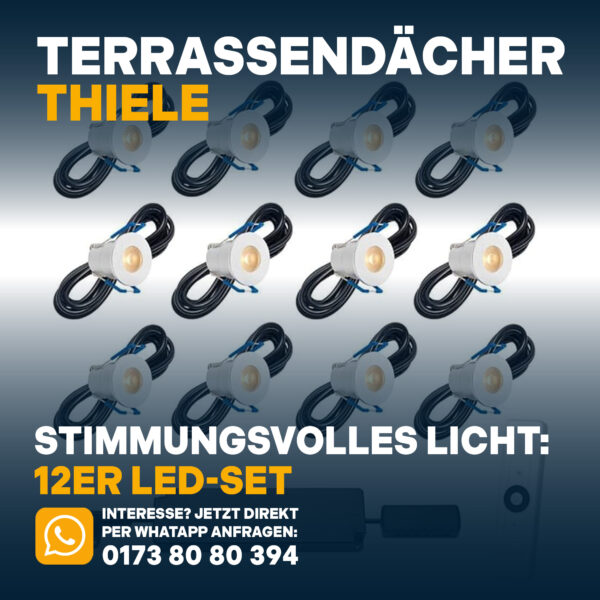 LED-Set für Terrassendächer – 12er Set mit Fernbedienung