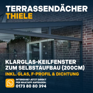 Klarglas-Keilfenster 200 cm – Selbstbausatz