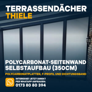 Polycarbonat-Seitenwand 350 cm – Selbstbausatz