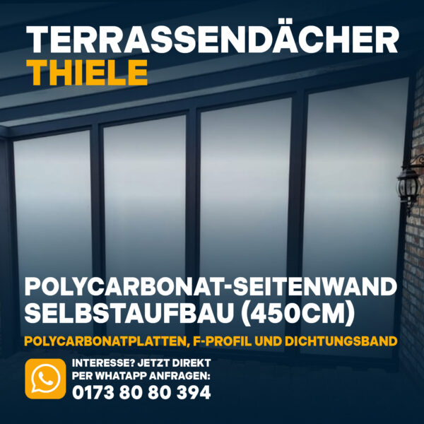 Polycarbonat-Seitenwand 450 cm – Selbstbausatz