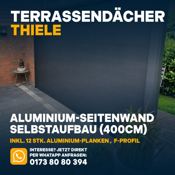 Aluminium-Seitenwand 400 cm – Selbstbausatz